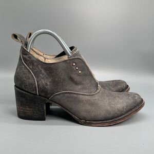 Freebird Sadie Cocktail Boots Women's 9 Leather Gray Black Ankle Booties Shoes